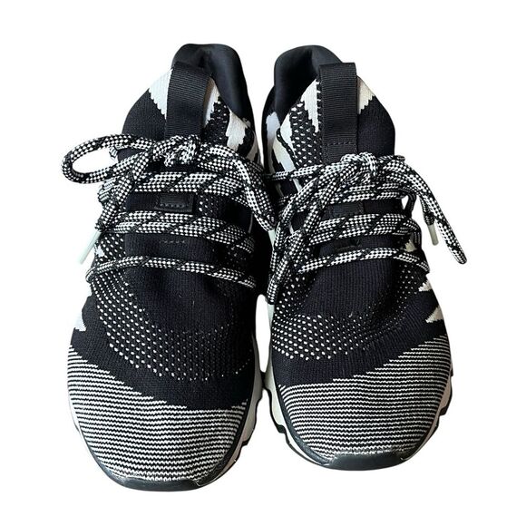 Sorel Kinetic Lace Sneaker Patterned Black White Knit Womens 8 - Picture 3 of 7